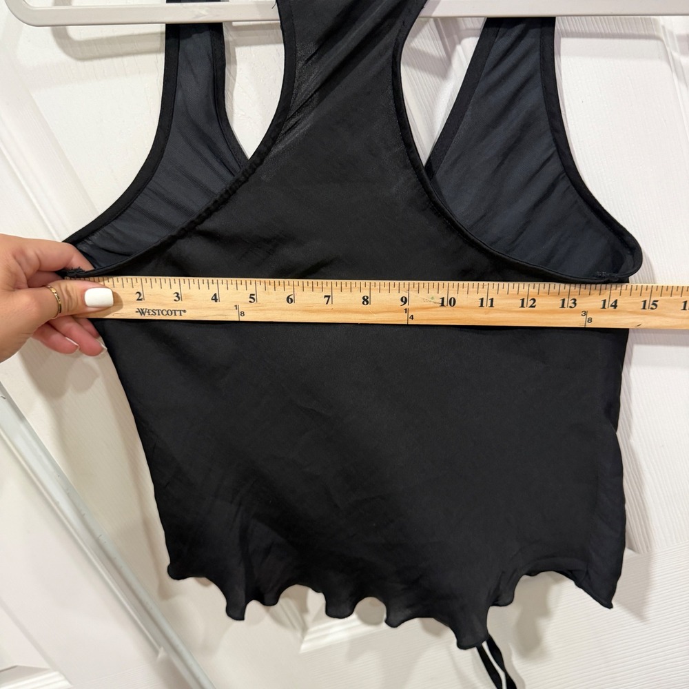 Free People Intimately Black Ruched Drawstring Racerback Tank Top XS - Picture 7 of 11